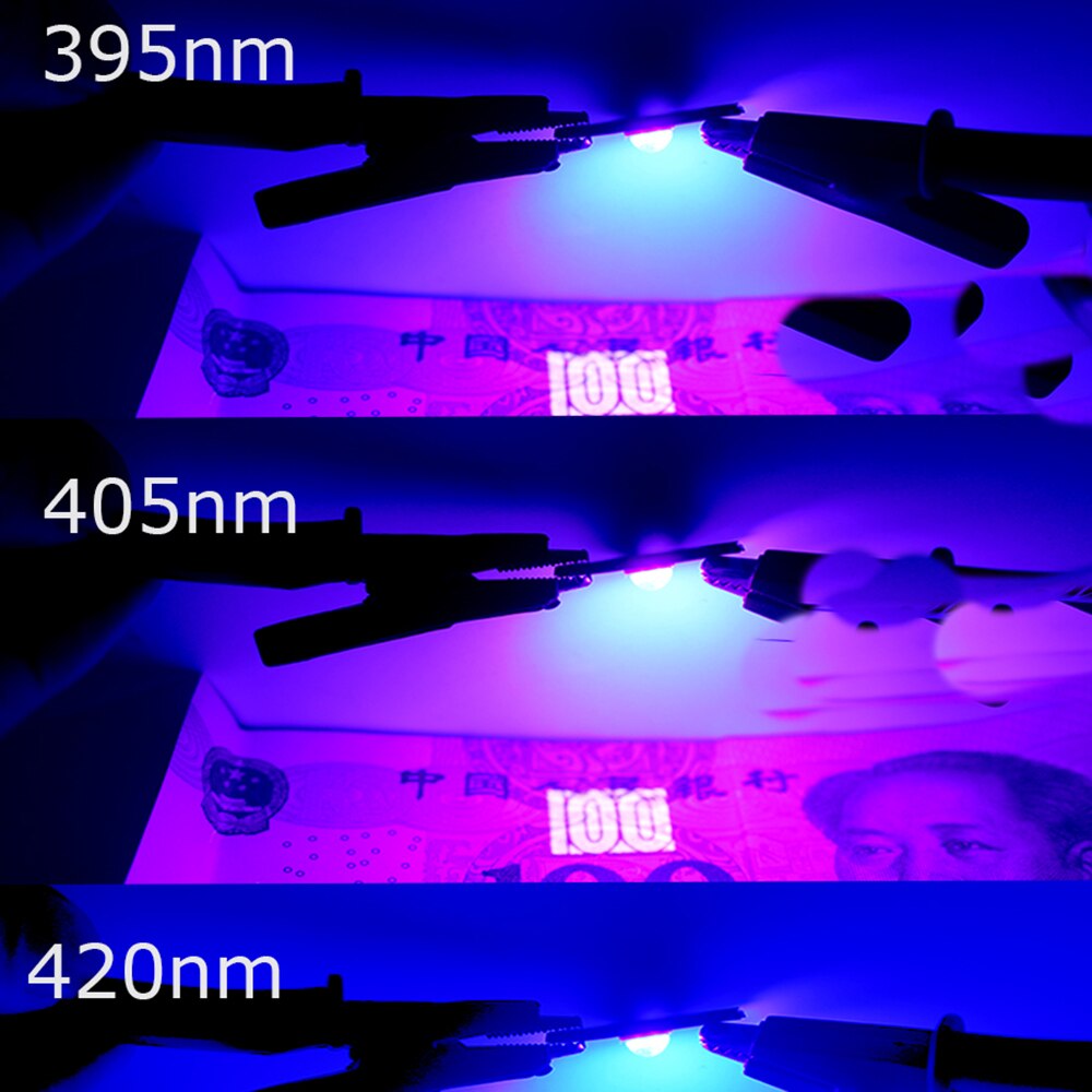 3W UV Purple LED Ultraviolet Bulbs Lamp Chips 365nm 375nm 380nm 385nm 395nm 405nm 410nm 420nm with 20mm PCB Aluminum substrate