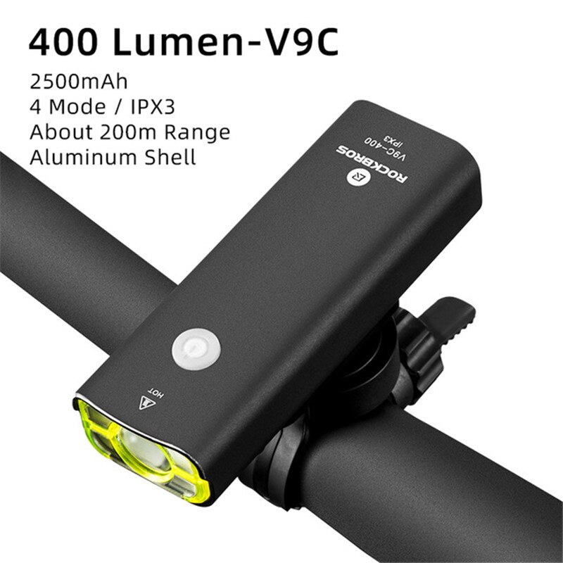 ROCKBROS LED Bike Light USB Oplaadbare Fiets Licht Regendicht Aluminium Ultralight Zaklamp 2000mAh MTB Voorlamp Koplamp