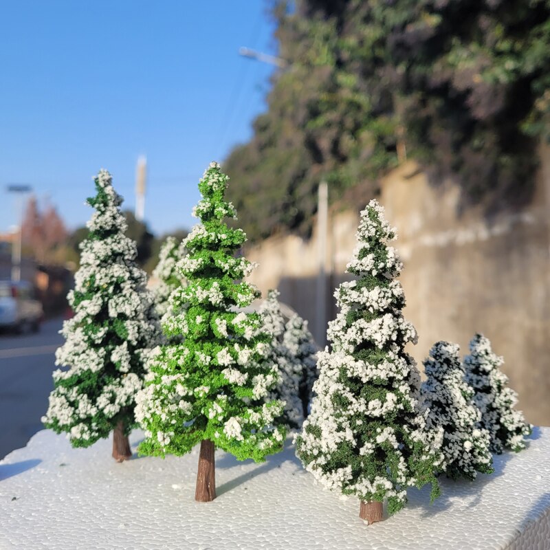 1:87 Schaal Ceder Model Pine Bomen Ceder Landschap Miniatuur Treinspoorweg Layout Dioramas Diy Venster Kerst Dag Decoratie