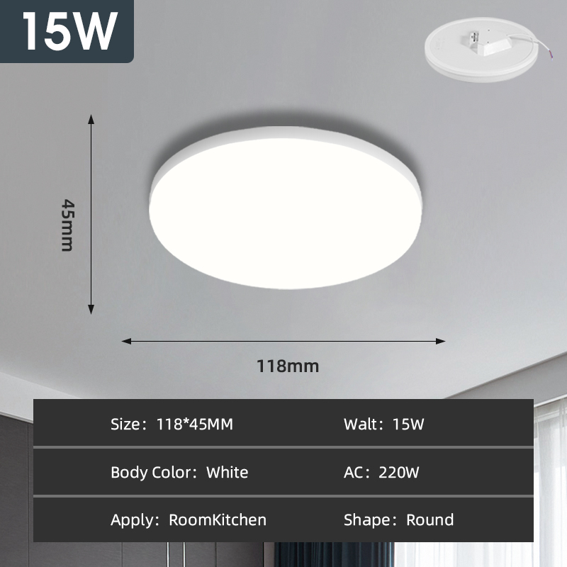 Led-kattovalaisin 220v modernia kattovalaisinta 15/20/30/50w led-paneelikattovalaisinta makuuhuoneen keittiön sisustusvalaistukseen: Sininen / 3w