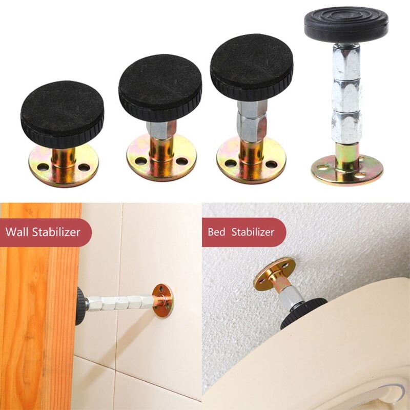 2Pcs Bed Stabilizer Furniture Fixed Bracket Adjustable Wall Stabilizer Self-adhesive Door Stopper Anti-shake Hardware