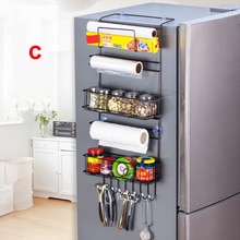 Køkken multifunktion køleskab opbevaring køleskab hængende opbevaringsstativholder stor kapacitet til hjemmekøkken køleskab @ls: C