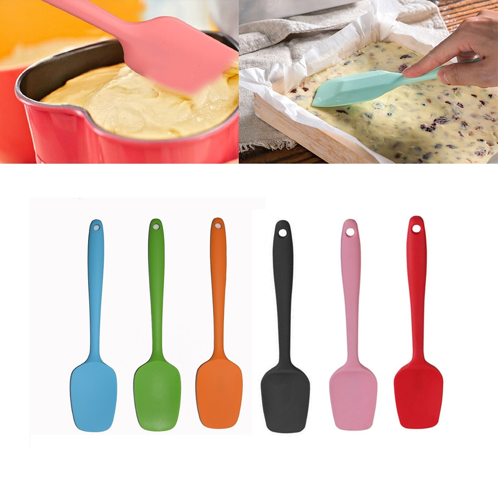 1pc silikonespatel non-stick smør madlavning turner køkkenredskaber kage wienerbrød skraber kage bagespatel fødevaregodkendt ske