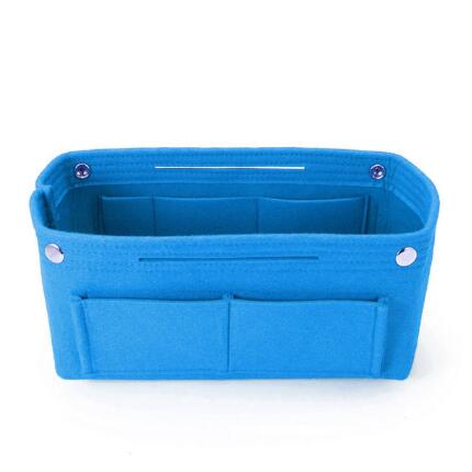 Felt Tote Handbag Purse Cosmetic Storage Makeup Bag Pocketbook Organizer Insert Divider: Blue