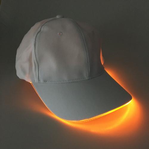 Sombrero Color sólido LED luminoso sombrero de béisbol de Navidad gorra de pico al aire libre ropa accesorio para el sombrero de amigo: White Yellow Light