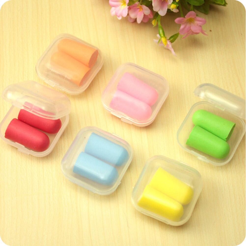 5Pair Candy Sponge Ear plugs Ear Protector Anti Noise Sleep Study Helper Working Earplug Foam Plastic Box Packaging 1.2cm*2.2cm