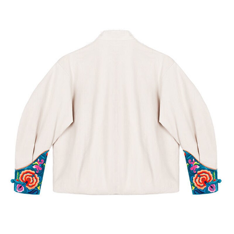Chinese Traditional Style Tang Suit Women Oriental Retro Loose Long Sleeve Print Hanfu Coat Jackets Lady Tops