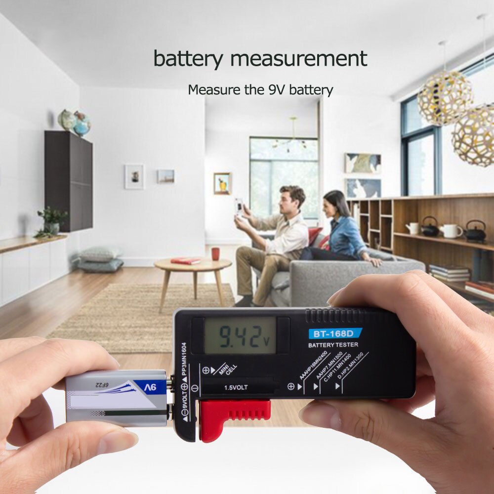 Digital batteri tester batteri kapacitans diagnostisk værktøj lcd display check aaa aa knapcelle universal tester