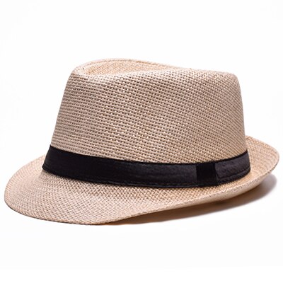 EAGLEBORN Straw Cap Man Women Formal Jazz Caps Male Panama Hats Beach Sun Hat Man Trendy Cowboy Dance Fedora hat Casquette: Khaki