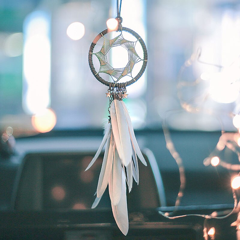 Pendentif de voiture Transparent cristal flocons de neige décoration Suspension ornements soleil receveur fleur suspendus garniture de noël: C Blue