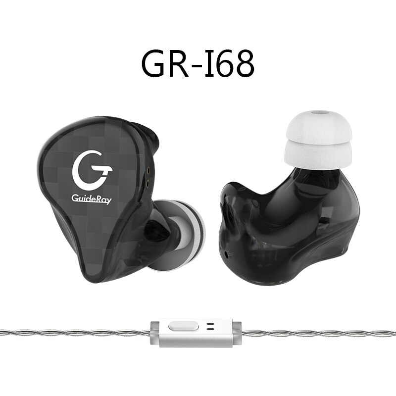 GuideRay GR-i18 /GR-i58/GR-i68 1DD + 1BA auriculares HiFi híbridos en la oreja auriculares deportivos de música con Cable de 0,78mm ZSX BL03 ZSN PRO X T2: GR-i68  with mic
