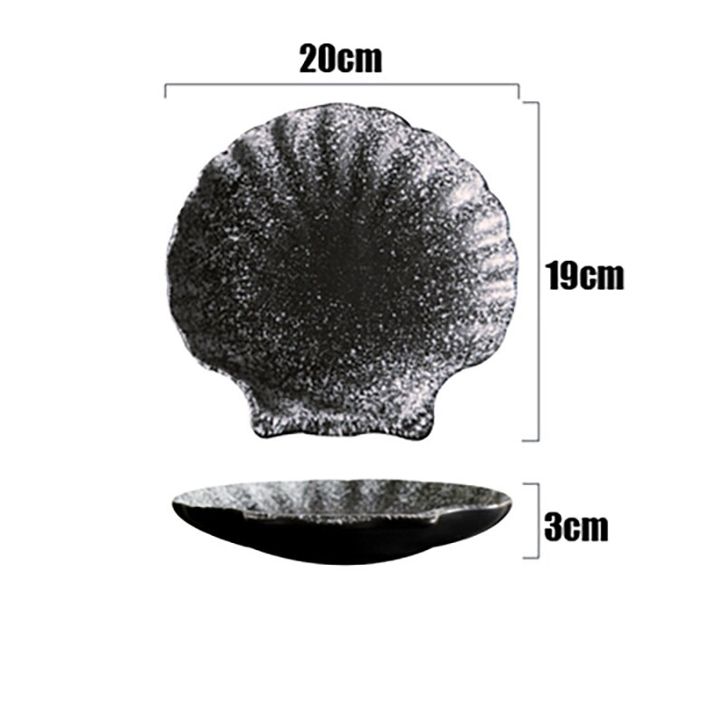 FANCITY shell-type plate, simple irregular flat plate, home ceramic shallow plate.: 3