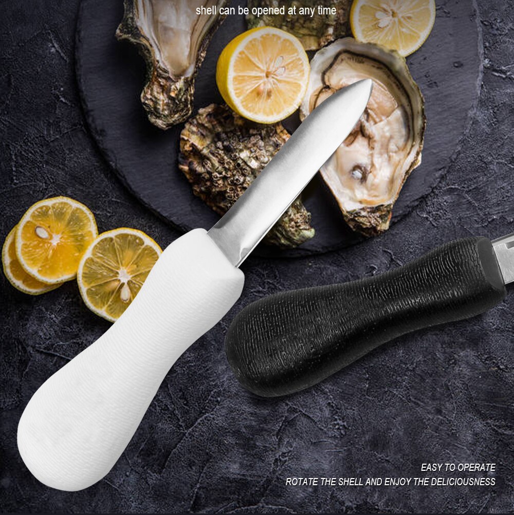 RZD Oyster Knife Set Stainless Steel Plastic Handle Oyster Opener Shucking Knives Seafood Shucker Tool Accessory Set