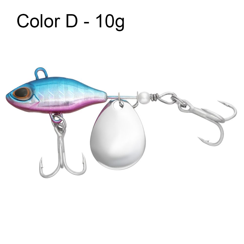 1PC 44mm/13.6g Metal Mini VIB łyżka Spin cekiny przynęta Tackle Pin twarda przynęta Crankbait wibracje Spinner tonący przynęty: Color D -10g