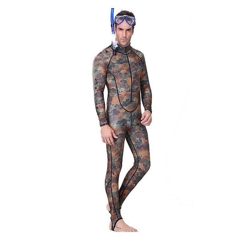 Men Nylon Diving Wetsuits One Pieces Long Sleeve Swimwear Diving Suits Camouflage Full Body Jumpsuits Diving Equipment: Men No Hooded / XXL