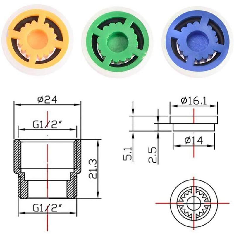 1Pcs Waterbesparing Apparaat Regulator Beluchter Voor Douchekraan Hoofd Verbinden Slang Badkamer Pijp Waskolf Douche Flow Reducer Limiter