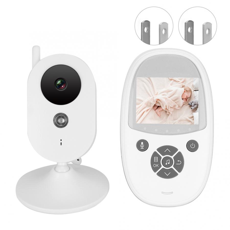 2.4in Mini Wireless Baby Monitor Infrared Night Cry Detection Temperature Monitoring 100-240V Temperature Sensor: US Plug