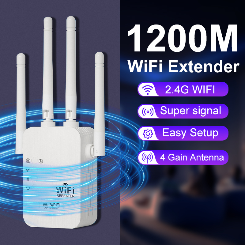 1200Mbps Wireless WiFi Repeater WIFI Extender WiFi Booster 300Mbps 2,4G Netzwerk Verstärker Long Range Signal für Kleine Büro