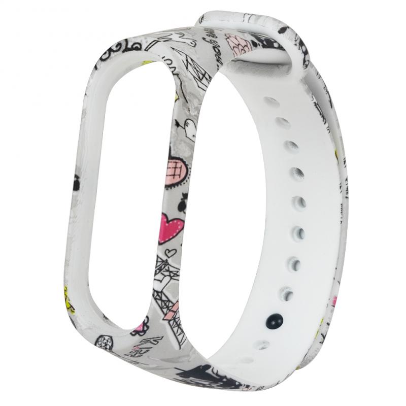 Replaceable Silicone Bracelet For Mi Band 5 Silicone Varied Flowers Printing Bracelet Fashionable Sport Wrist Strap For Miband 5: 07