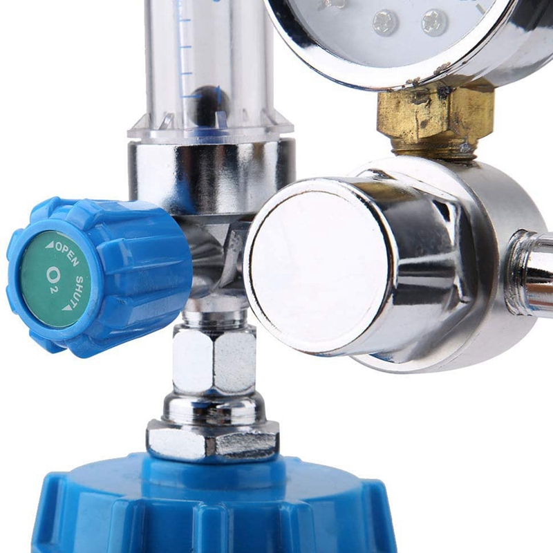 Oxygen Flow Meter Oxygen Flowmeter Pressure Gauge Oxygen Pressure Valve Regulator 0-10L/Min Internal Thread G5/8