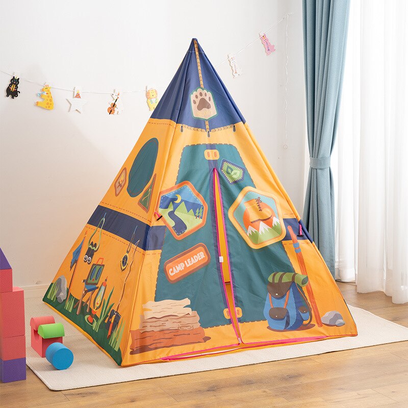 160CM Children's Toys Kids Tent Camping Toy Tents House for Girl Boutiques of Campaign Toy Child Tipi Indian Indoor Outdoor Tent: animal world