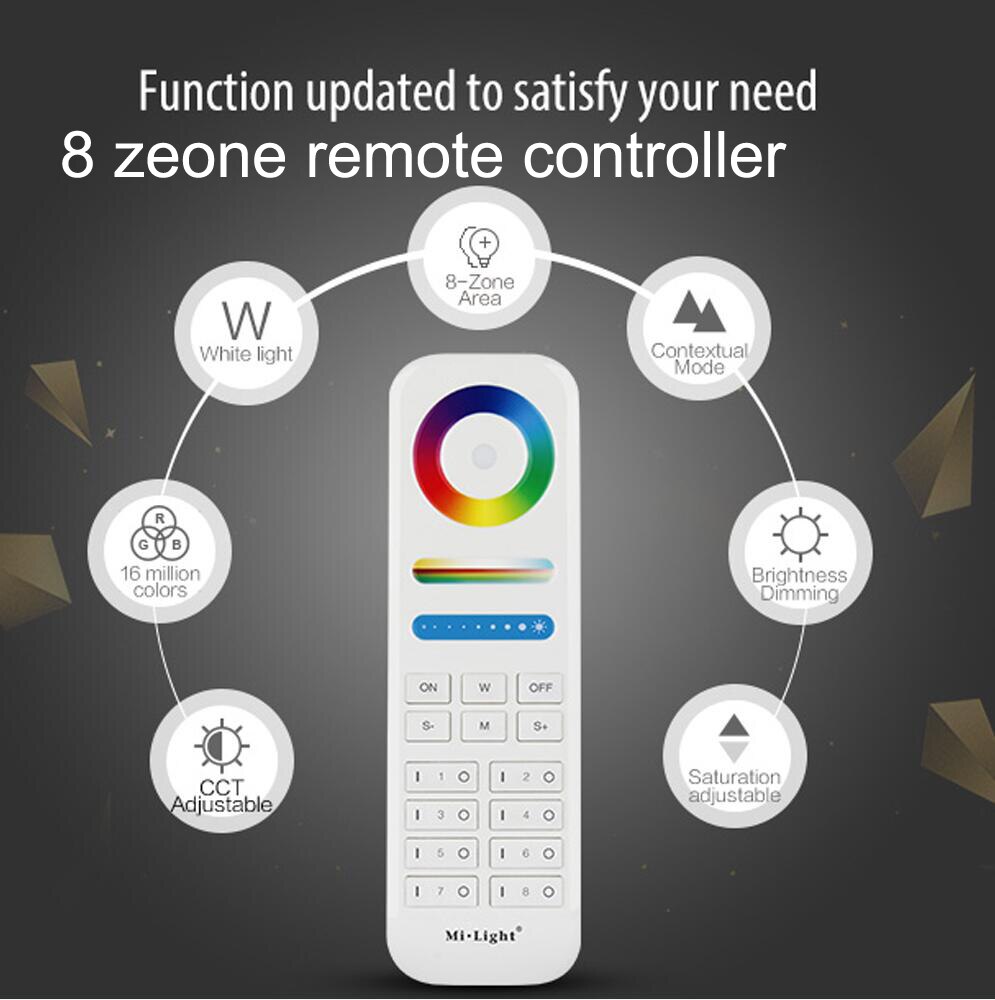 LED Panel Lamp Ultra Slim 6W 12W 15W WIFI RF Remote Round Concealed RGB CCT RGBW RGB White Lamp ceiling recessed downlight 220v: 8 zone remote