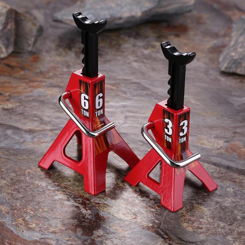 2 Stuks 1/10 Rc Cars Metalen Jack Stands Repareren Tool 2 Stks/set Rc Crawler Klimmen Auto Reparatie Tools Diecasts Voertuigen model Onderdelen Een