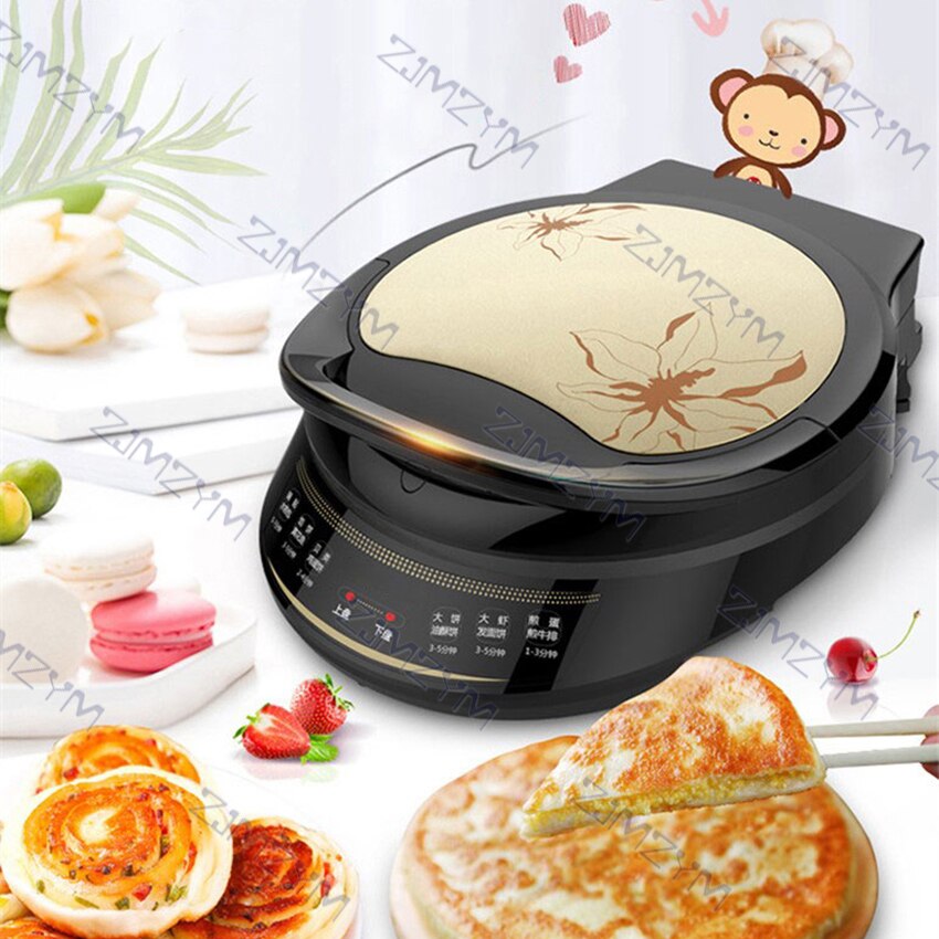 Elektrische Backform 1200W Nicht-Stock Krepp Hersteller Braten Pfanne Pizza Backen Maschine Pfannkuchen Hersteller Doppelseitige heizung Steak Herde