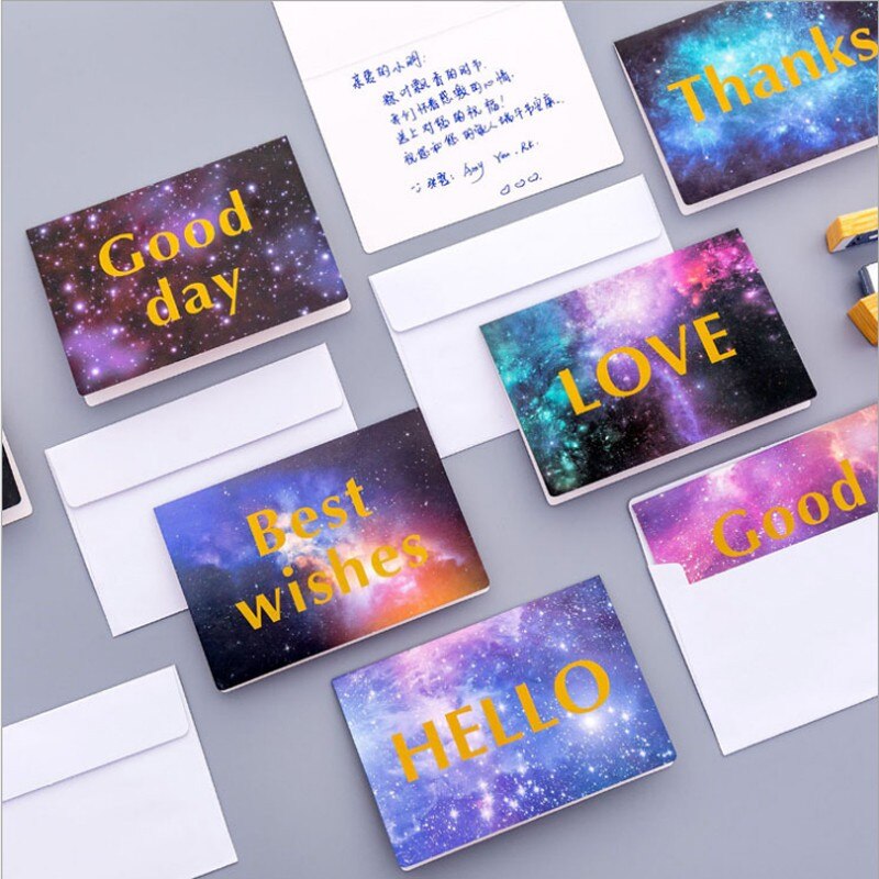 3pcs Student Stationery Thanksgiving Day Box Envelope Greeting Card After-sales Message Half Fold Mini Party Invitation