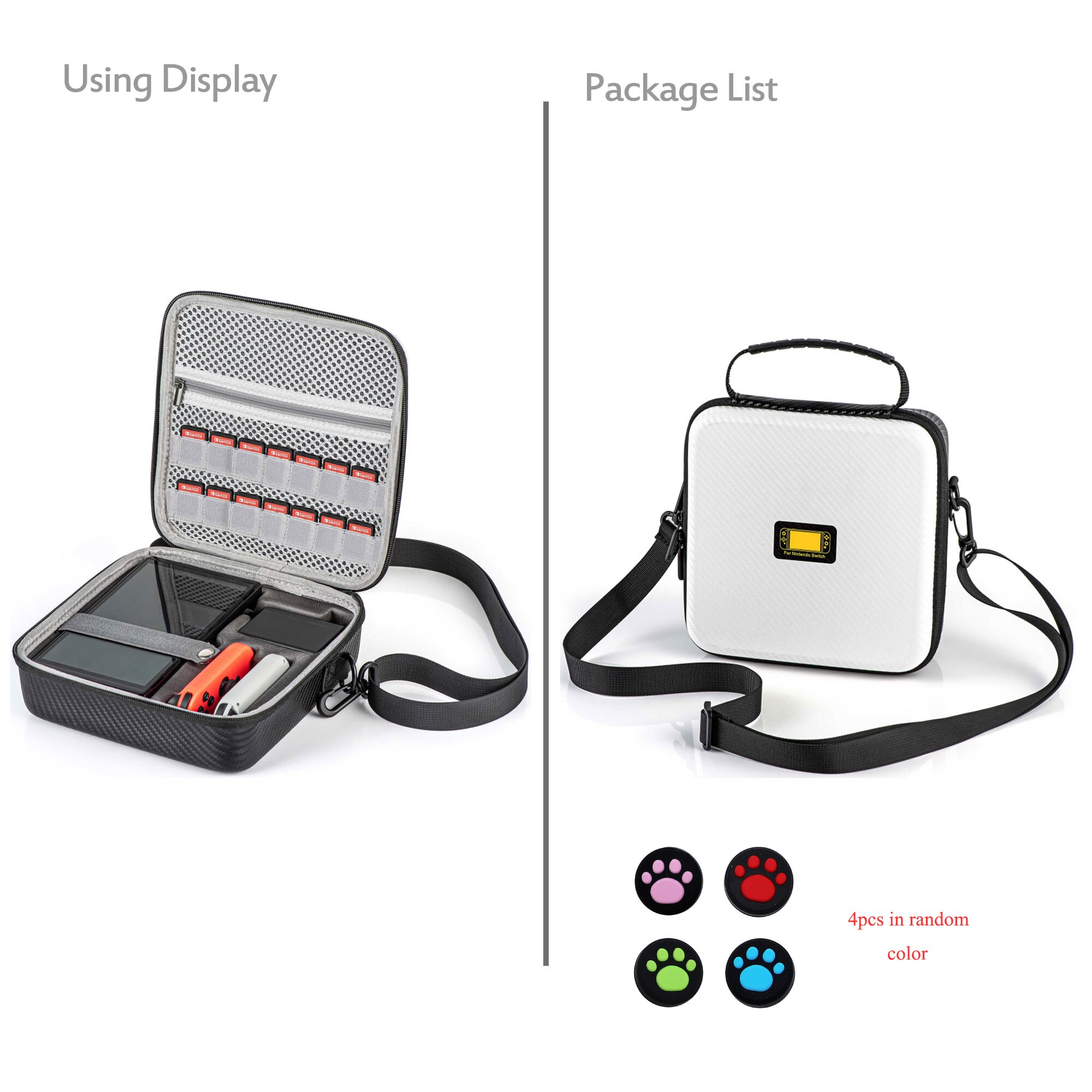 Carrying Case Bag for Nintendo Switch Travel Waterproof PU Bags Soft Lining Case for Nintendo Switch OLED Model Storage Bag: PU