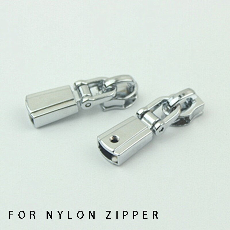 Meetee – fermetures à glissière en métal et Nylon, 10 pièces, 5 #, pendentif à vis, fermeture à glissière, fermeture à glissière, accessoire de vêtement: Chrome-ForNylon