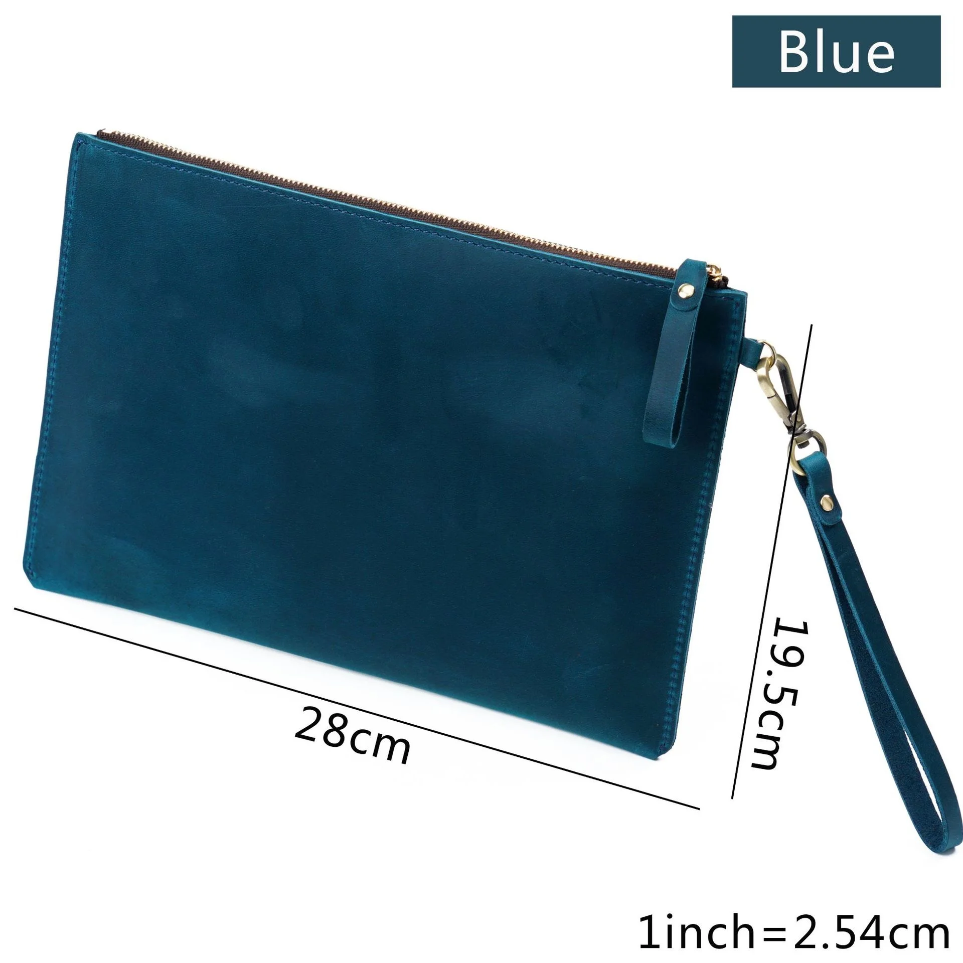 Genuine Leather Briefcase Business Luxury Laptop Sleeve Case Bag Wallet Tablet for iPad Protect Cover Pouch 11*7 inches: GRAY