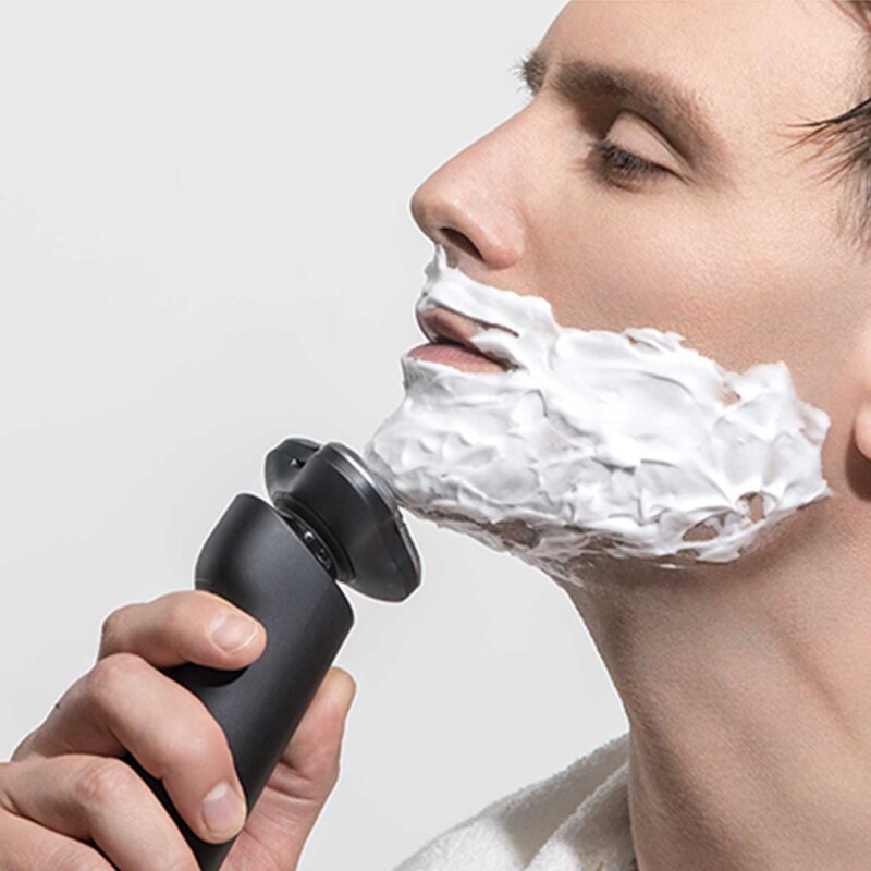 Original xiaomi elektrisk barbermaskine flex barberhoved 3 tør våd barbering vaskbar hoved-sub dobbeltbladet turbo+ tilstand behagelig ren