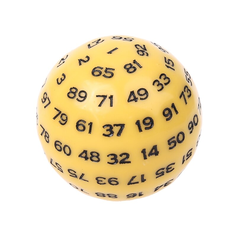 Dés polyédriques à 100 faces, en acrylique, pour jeu de société, D100: YELLOW