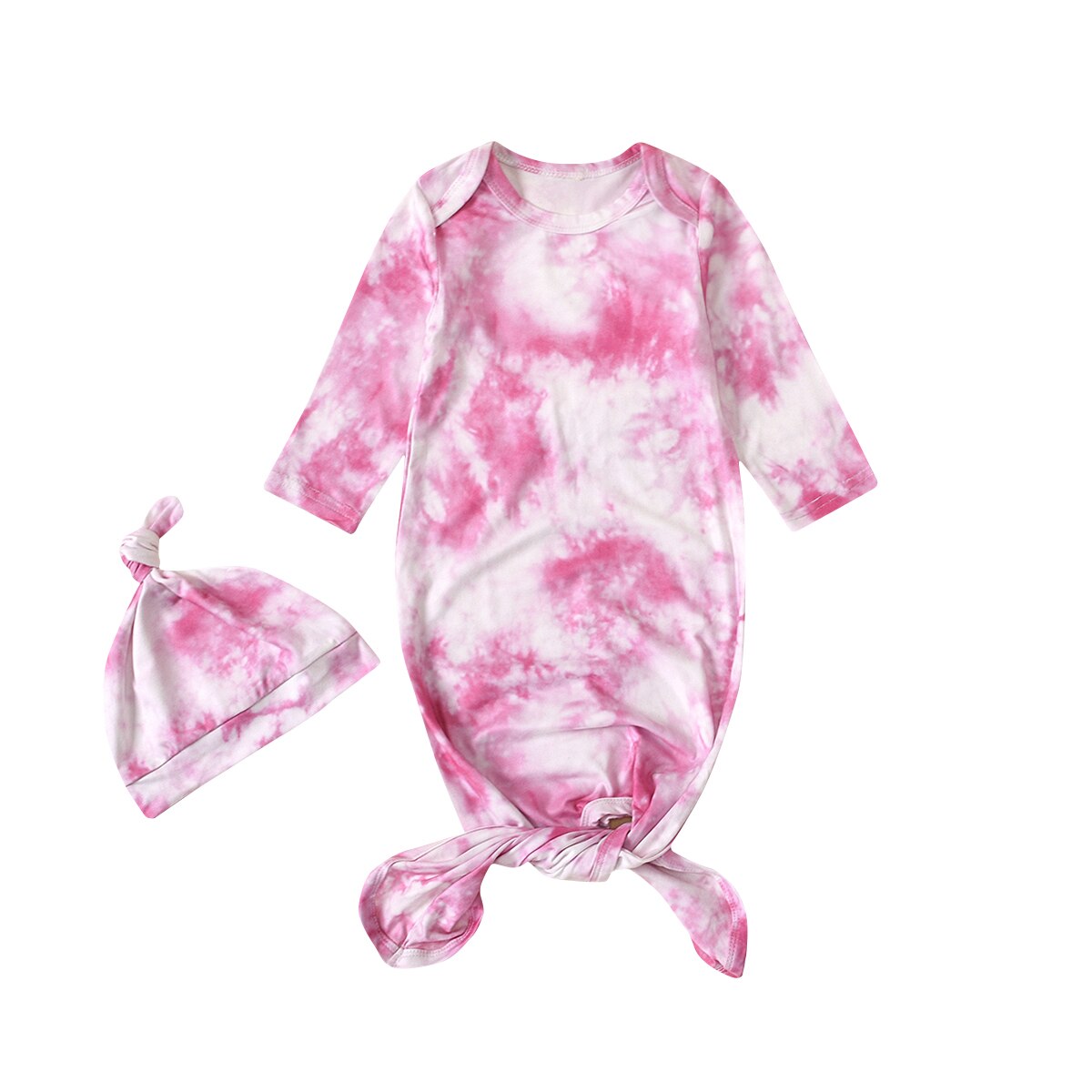 Emmababy Pasgeboren Baby Jongens Meisjes Herfst 2 Stuks Slaapzak Set Tie-Dye Lange Mouwen Een Stuk zak + Hoed Voor Peuter 0-6 M: F / 6m