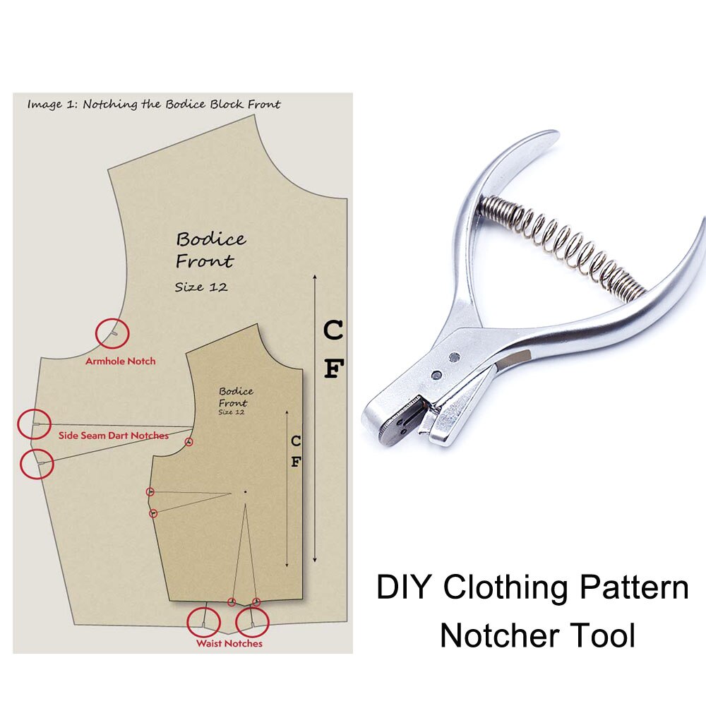 1pc Steel DIY Garment Pattern Notcher Pro Tailors Sewing Punch Pliers Punch Marker Dress Patternmaking Notcher Tool