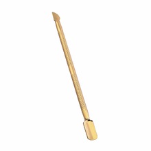 ROSALIND 1PCS Nail Art gereedschap Goud Kleur Rvs Cuticle Pusher 2 Manier Lepel Pusher Pedicure Manicure Care Cleaner