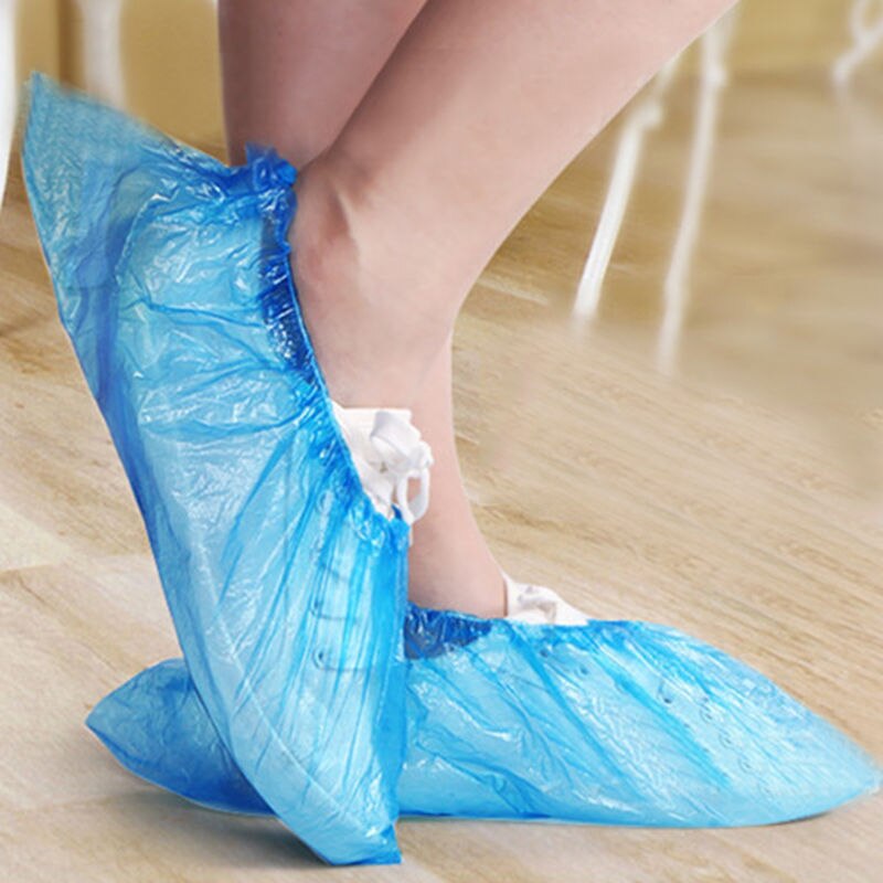 Copriscarpe monouso in plastica stivali da pioggia impermeabili antiscivolo antipolvere per uso domestico copriscarpe per interni per adulti