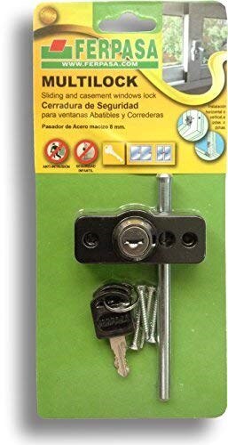 FERPASA CERRADURA VENTANA MULTILOCK NEGRA. Para todo tipo de ventanas, correderas y abatibles. Segura y Robusta. Seguridad Total