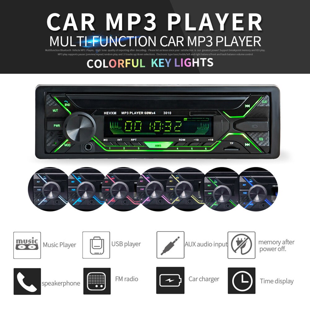 Single 1 DIN Car Radio Digital Media Receiver with Built-in Microphone Radio Stereo FM Radio Bluetooth MP5 Player Car Radio Car