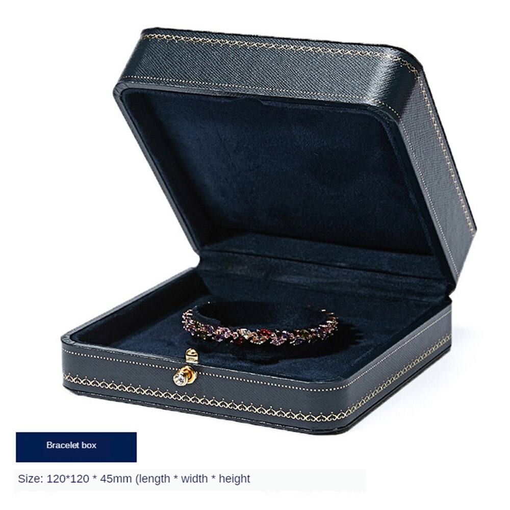 B-LIFE Premium Leather Necklace Box Pendant Storage Case Perfect for Engagement Bride Wedding Photography Bridal: P 4