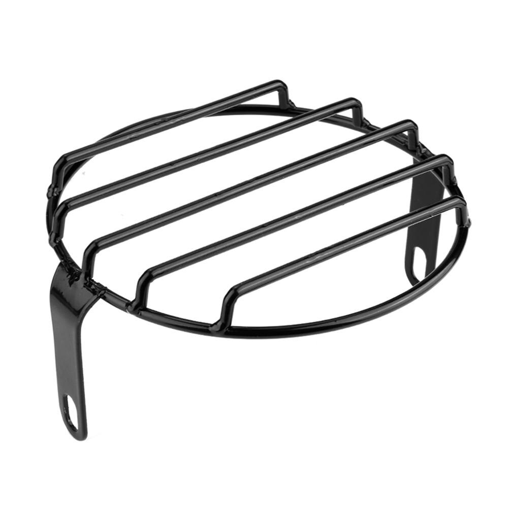 Zwarte Retro Motorfiets Koplamp Grill Ronde Cover Masker Geschikt voor motorfietsen met 5.75inch koplamp