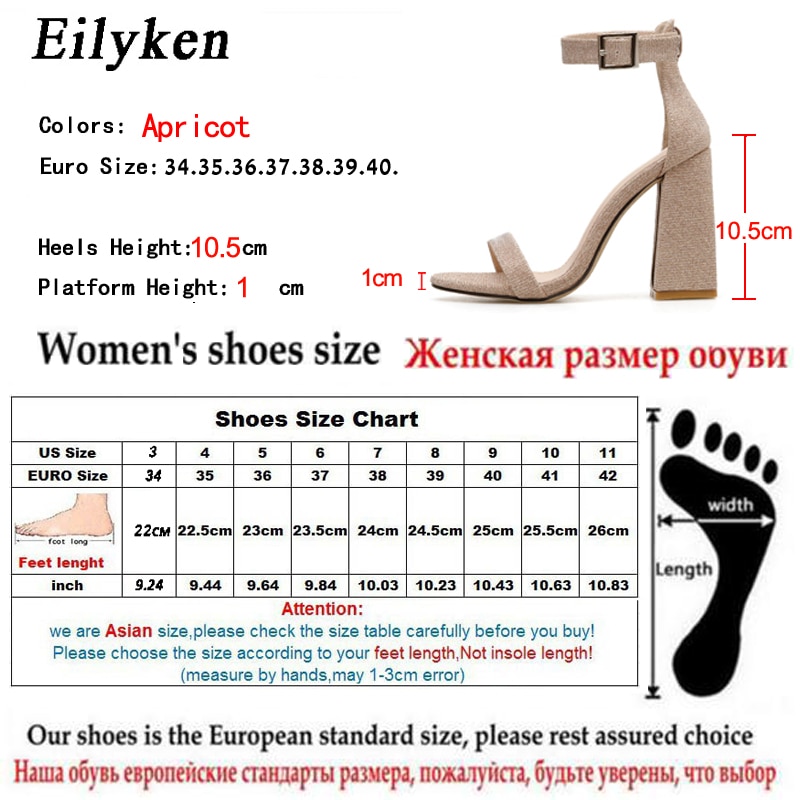 Eilyken Zomer Sexy Open Tenen Hoge Hakken Vrouwen Sandalen Hakken Enkel Gesp Mode Toevallige Dames Schoenen