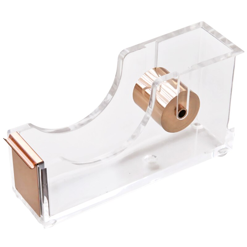 Luksus rosa guld tape dispenser akryl malertapeskærer washi tape opbevaring organizer selvklæbende tape holder