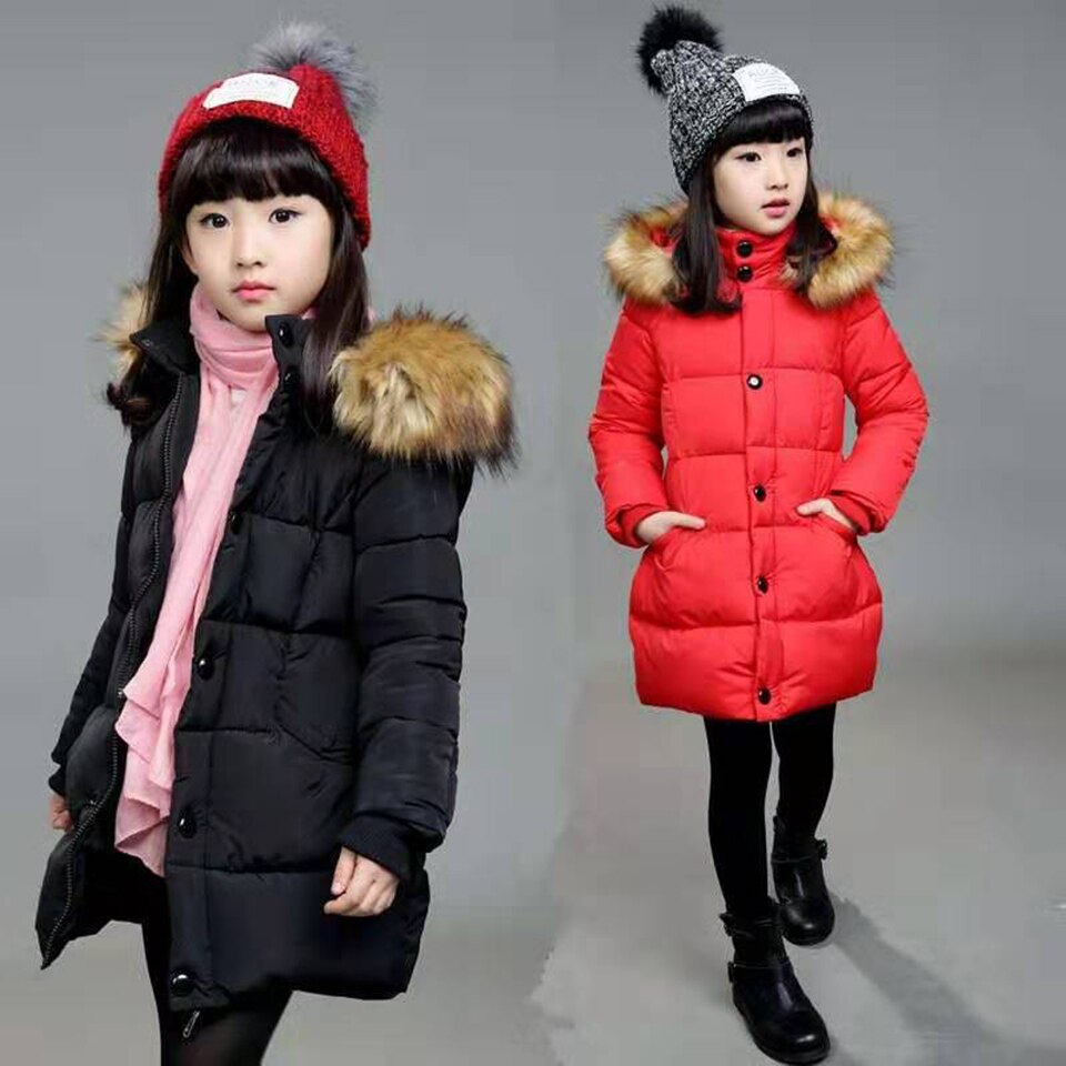 4 5 6 7 8 9 10 12 jaar Meisjes Winter Jas Parka Katoen Gevoerde Meisje Hooded Warme Jassen Mode Dikker Warme Bovenkleding