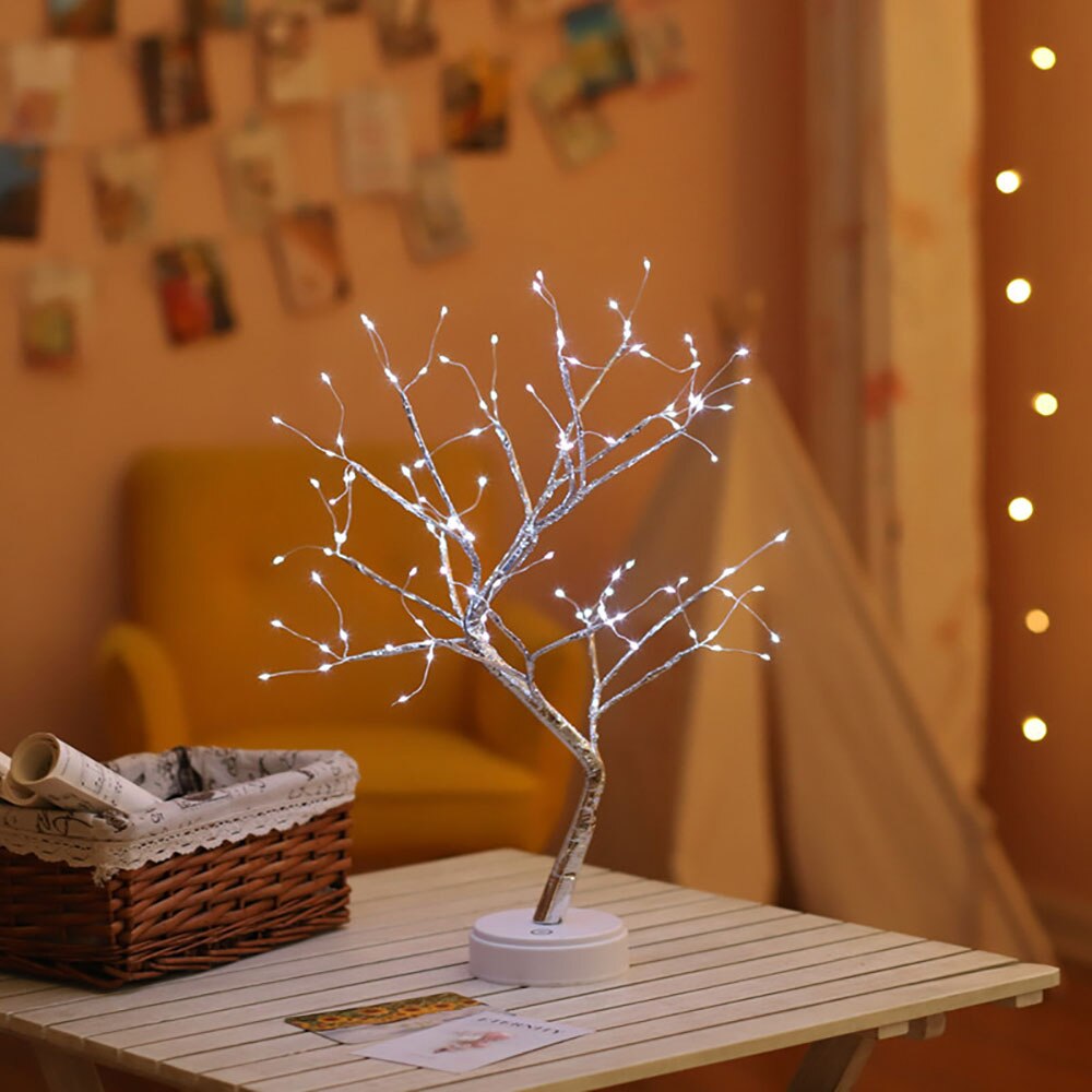 108 LED USB Fire Tree Light Copper wire Table Lamps Night light for Home Indoor Bedroom Wedding Party Bar: 4(108 lights)