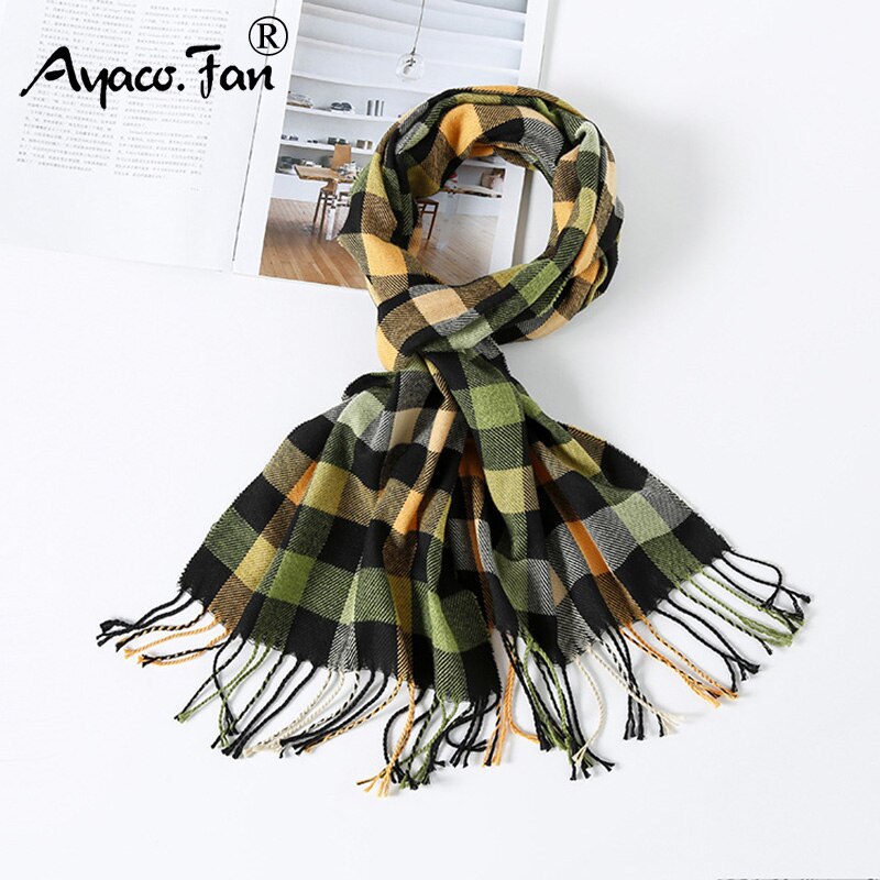 Kleurrijke Kasjmier Sjaals Herfst Winter Leuke Zachte Plaid Vrouwen Sjaal Warm Dames Sjaal Lange Wrap pashmina Unisex Vrouwelijke