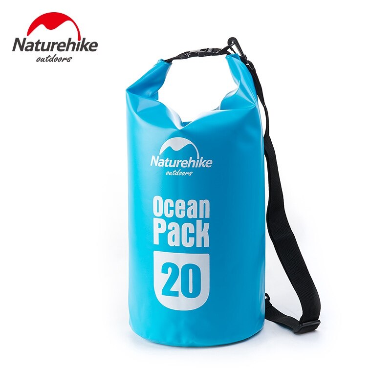 Naturehike river trekking tasker stor kapacitet vandtæt taske udendørs tørpose til rafting sejlads kajak kano 5l 30l 20l: Blå 20l