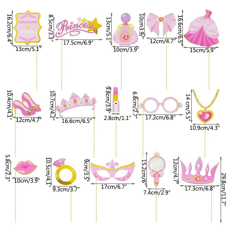 Baby Shower Photo Booth Props Blue Pink It's A Boy/Girl Prince Princess Photobooth Props Kids Birthday Party Favors Decoration: B03