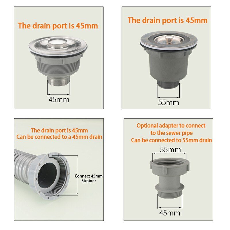 Drainage Pipe For Vegetable Basin, Single Head,Flexible And Extendable Hose Kitchen, Bathroom, Sink Fitting , Drain , Anti-Odor